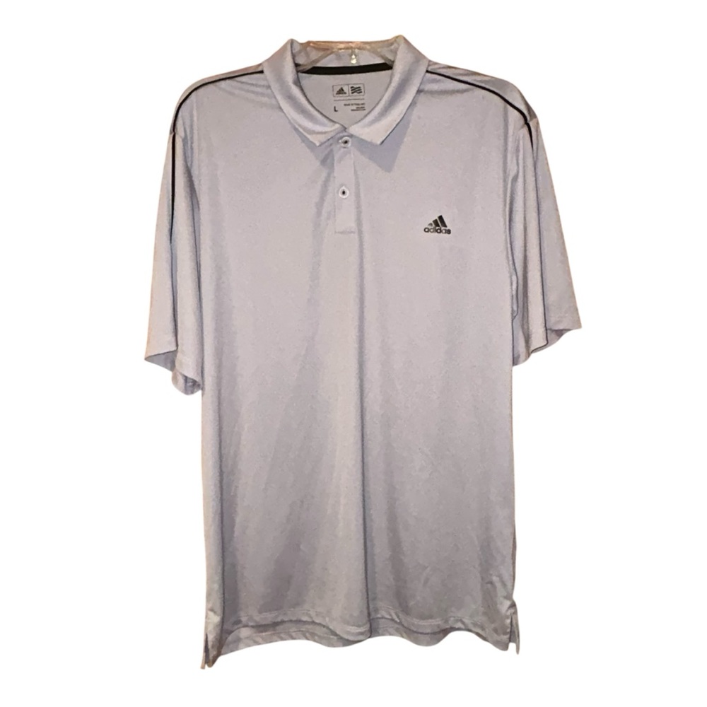 Adidas Mens Golf Polo Shirt Large Gray Performance Climalite Short Sleeve